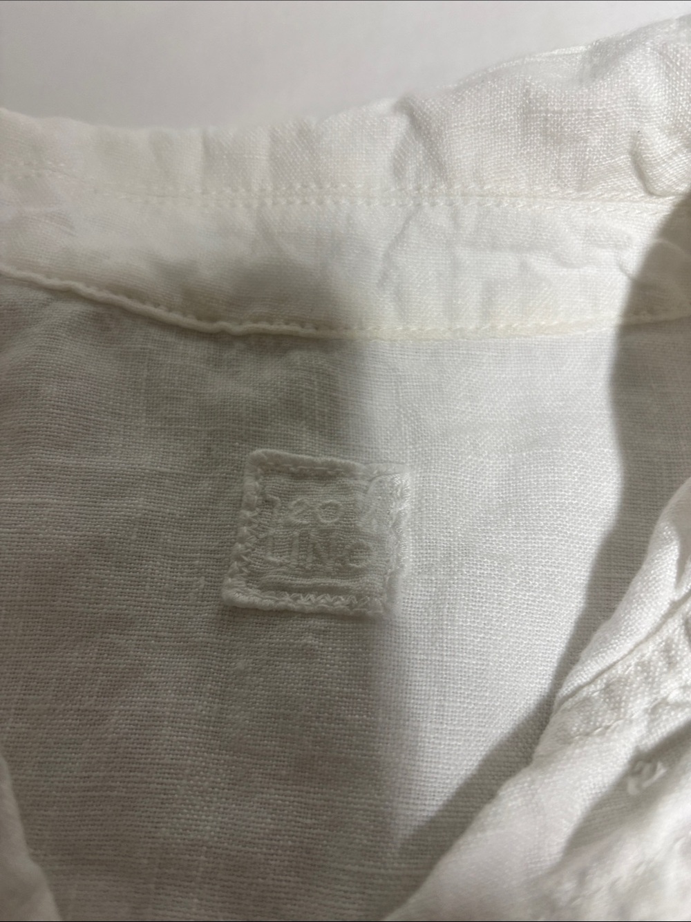 120% Lino White 100% Linen Trucker Jacket Italian Size 42 - Picture 2 of 4